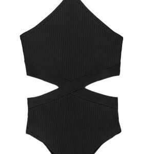 Zara Black Cutout One-Piece Swimsuit